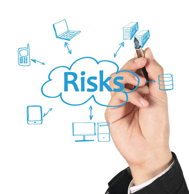 Hand illustration of different risks